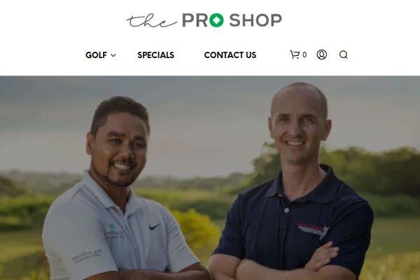 Website preview of The Pro Shop